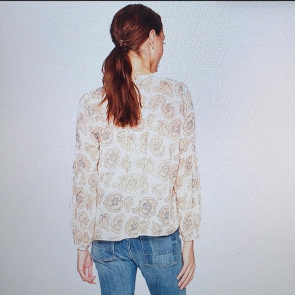NWT Lucky Brand Pullover Sheer Creme Floral Top - Picture 8 of 8